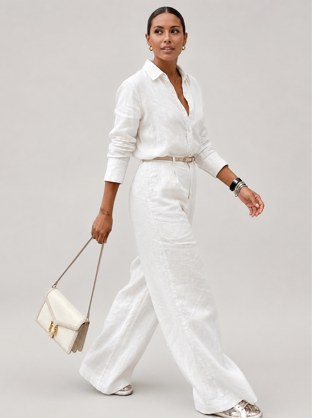 Wide-Leg Linen Trousers