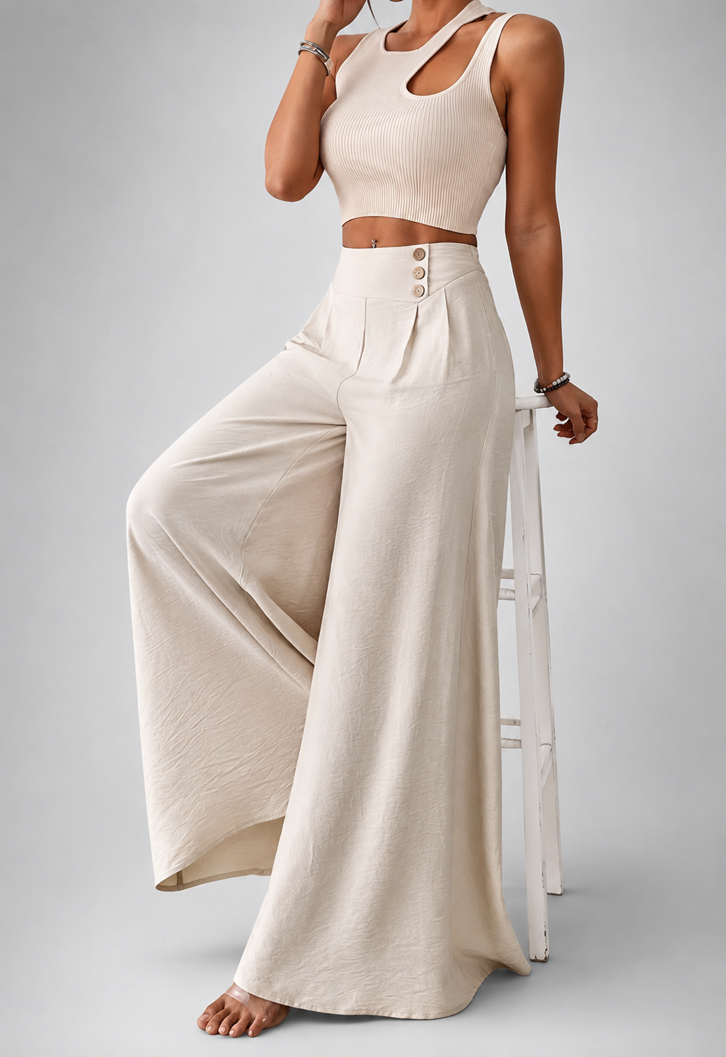 High-Drape Wide-Leg Pants
