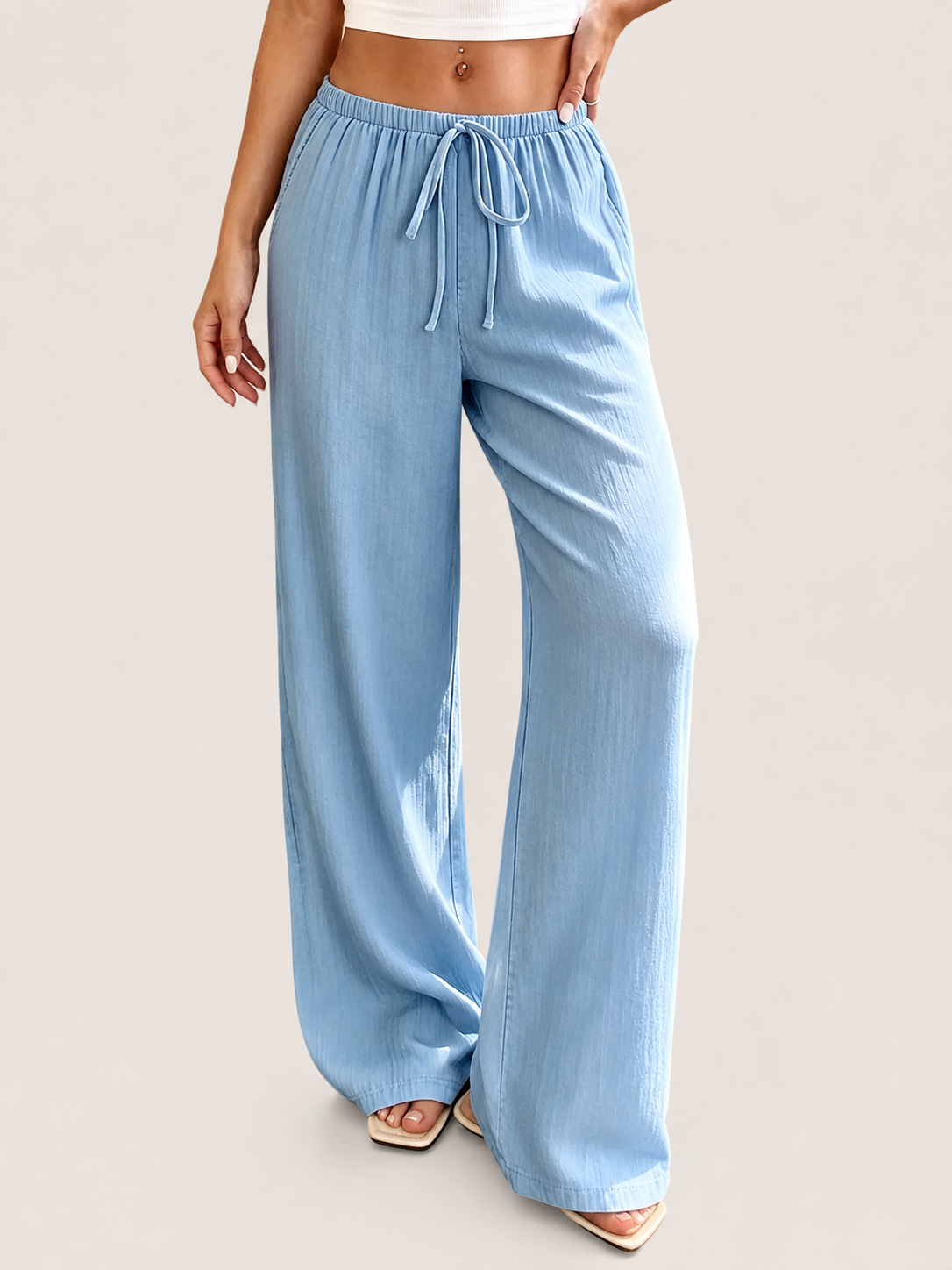 High-Waisted Wide-Leg Pants