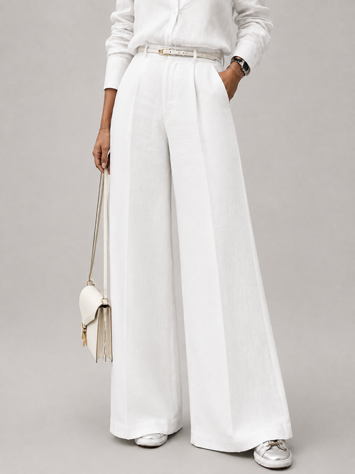 Wide-Leg Linen Trousers