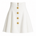 A-Line Button Mini Skirt