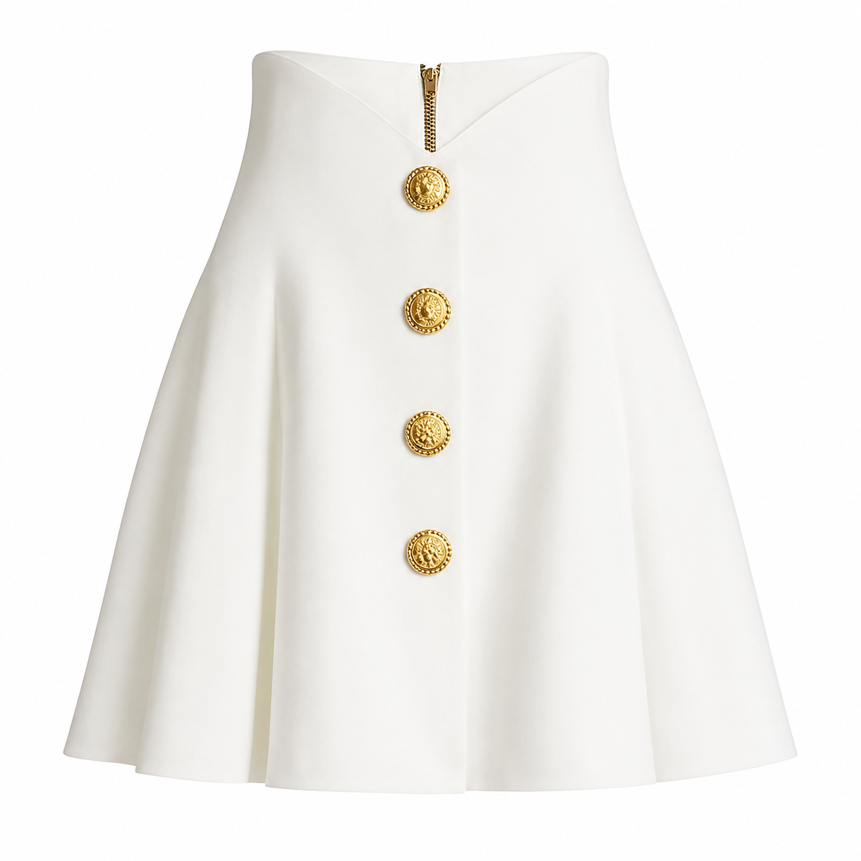 A-Line Button Mini Skirt
