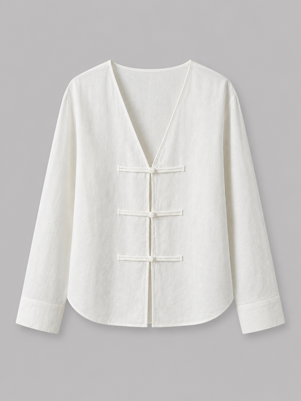 Linen Breeze V-Neck Blouse