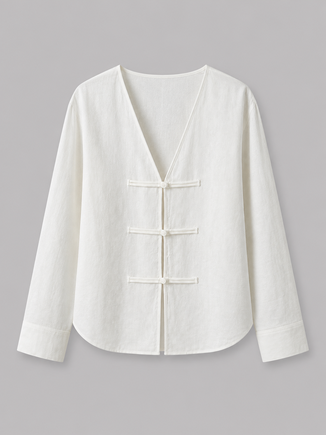 Linen Breeze V-Neck Blouse