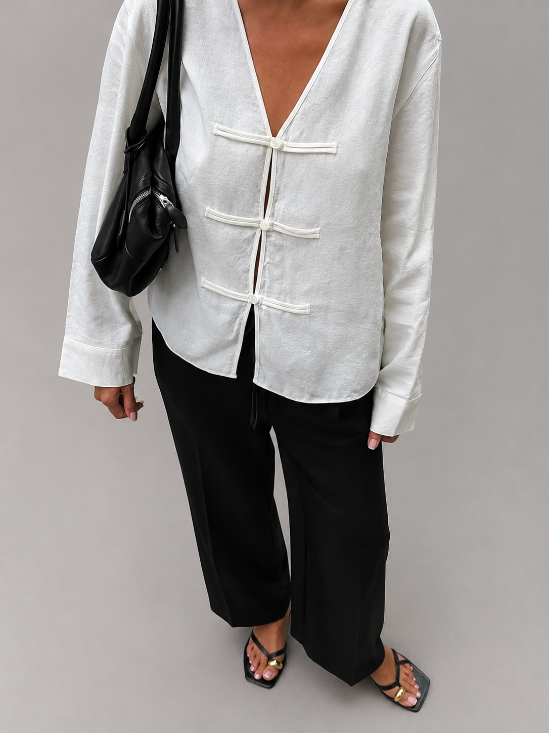 Linen Breeze V-Neck Blouse