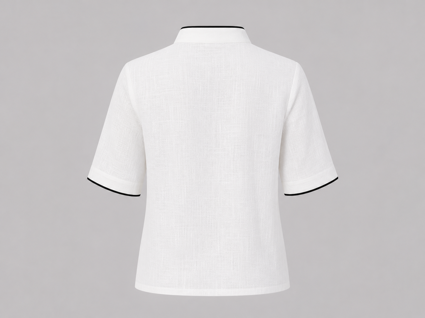 V-Neck Contrast Trim Blouse