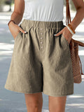 High-Waisted Linen Shorts
