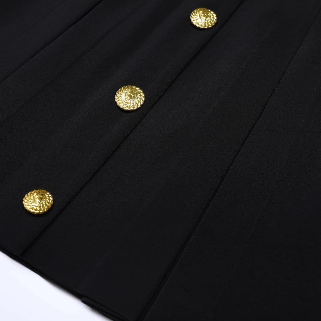 A-Line Button Mini Skirt