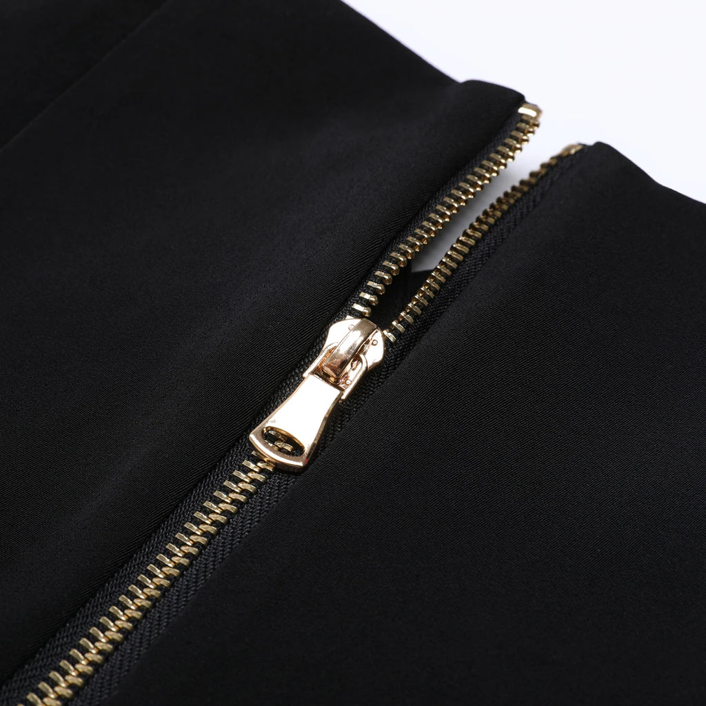 A-Line Button Mini Skirt