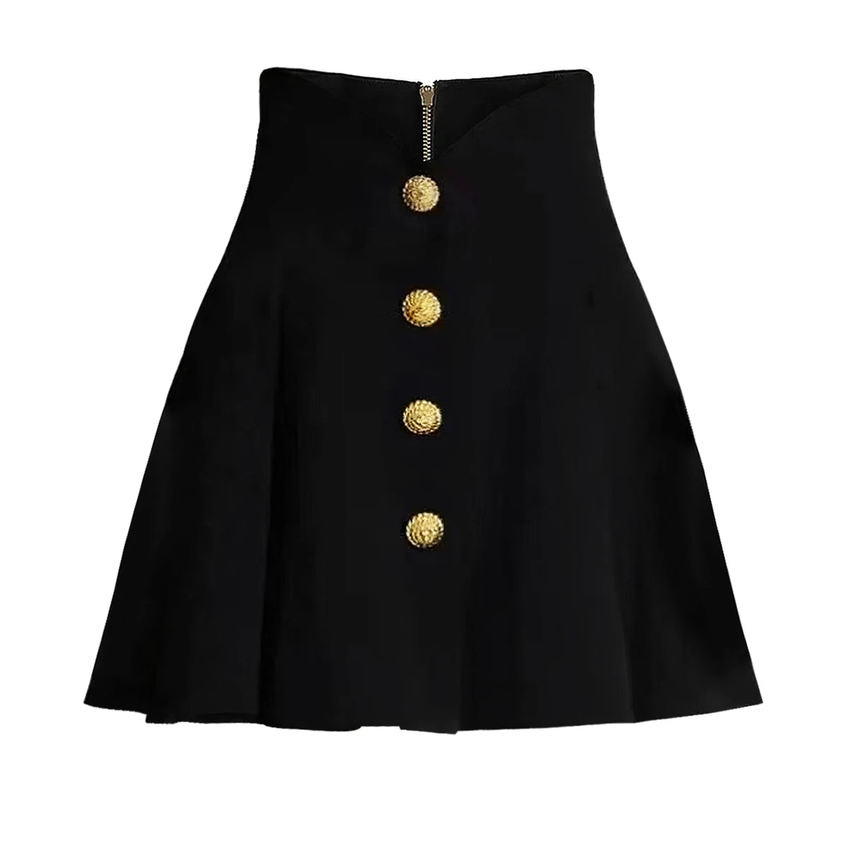 A-Line Button Mini Skirt