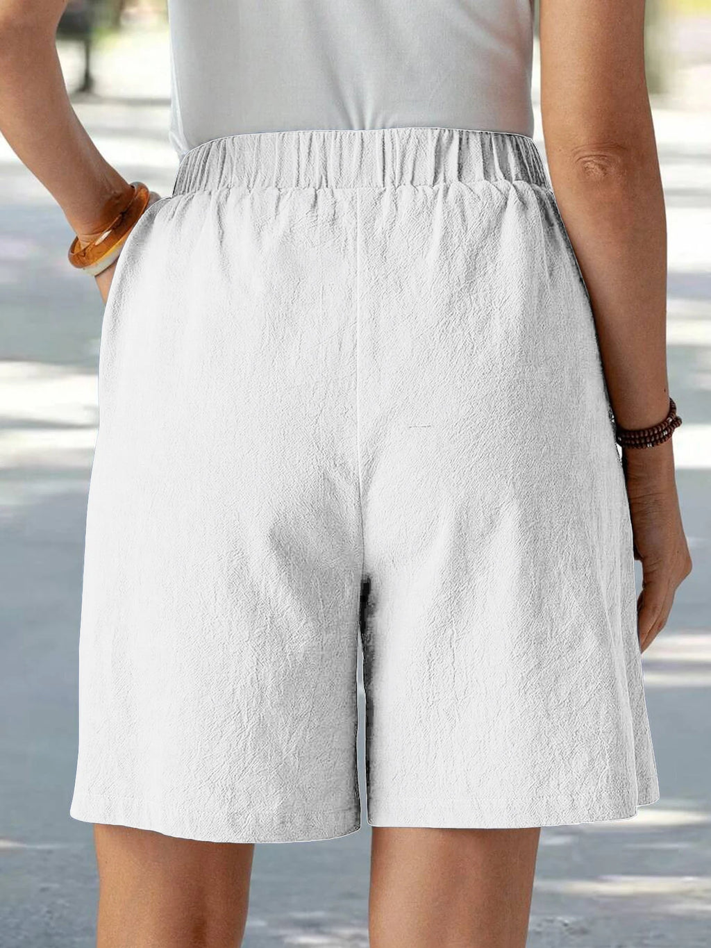High-Waisted Linen Shorts